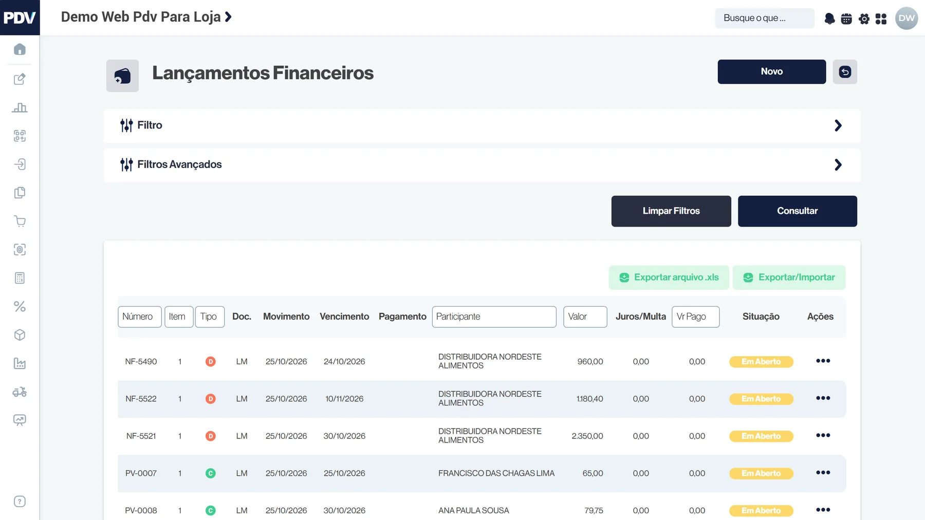 Sistema PDVParaLoja para Serviços